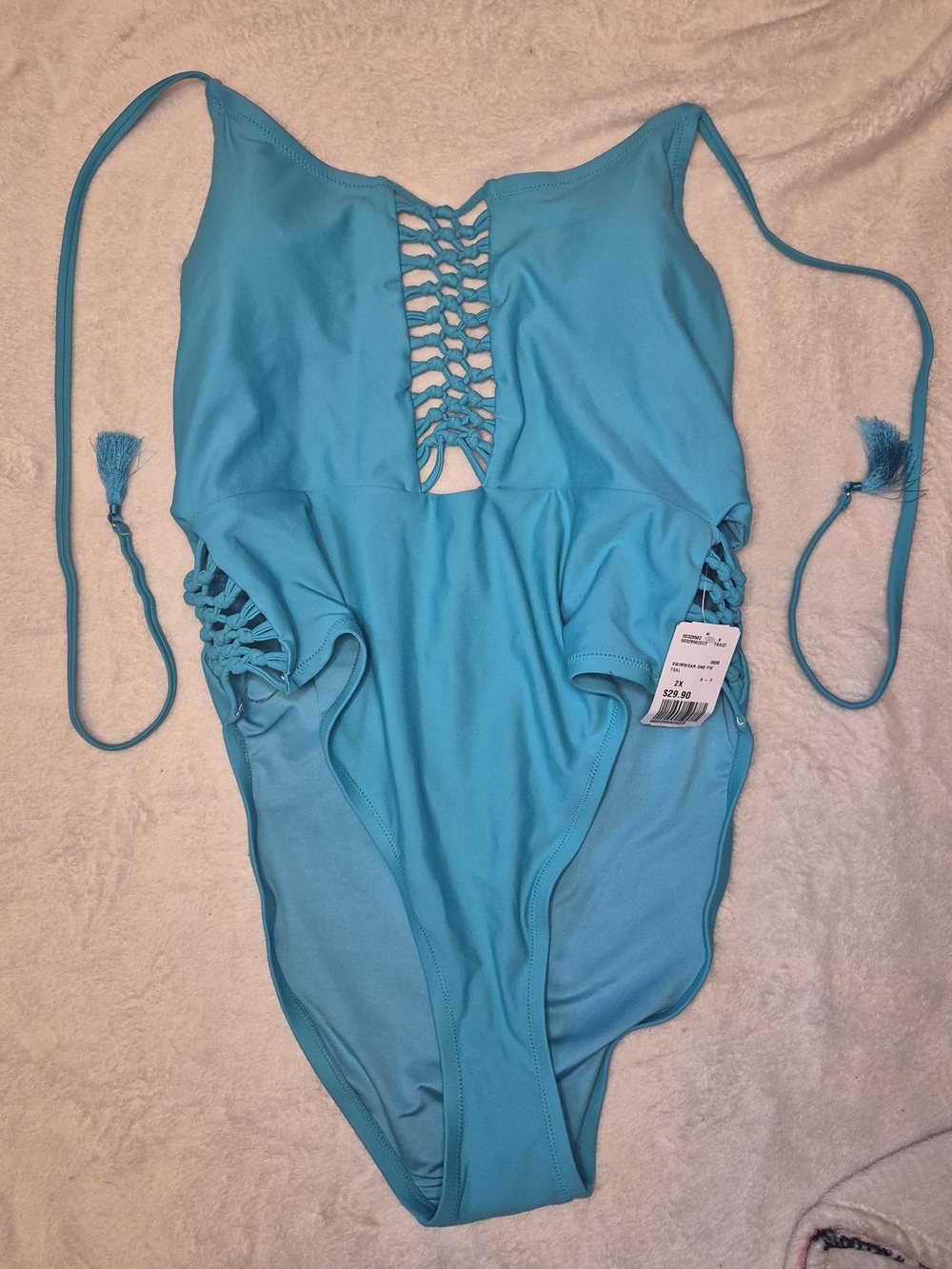 Forever 21+ Aqua Blue One-Piece Swimsuit